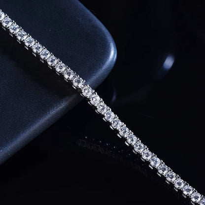 Fashion Simple D VVS1 Moissanite Tennis Bracelet 925 Sterling Silver Single Row Classics with GRA Bracelet for Women Man Jewelry