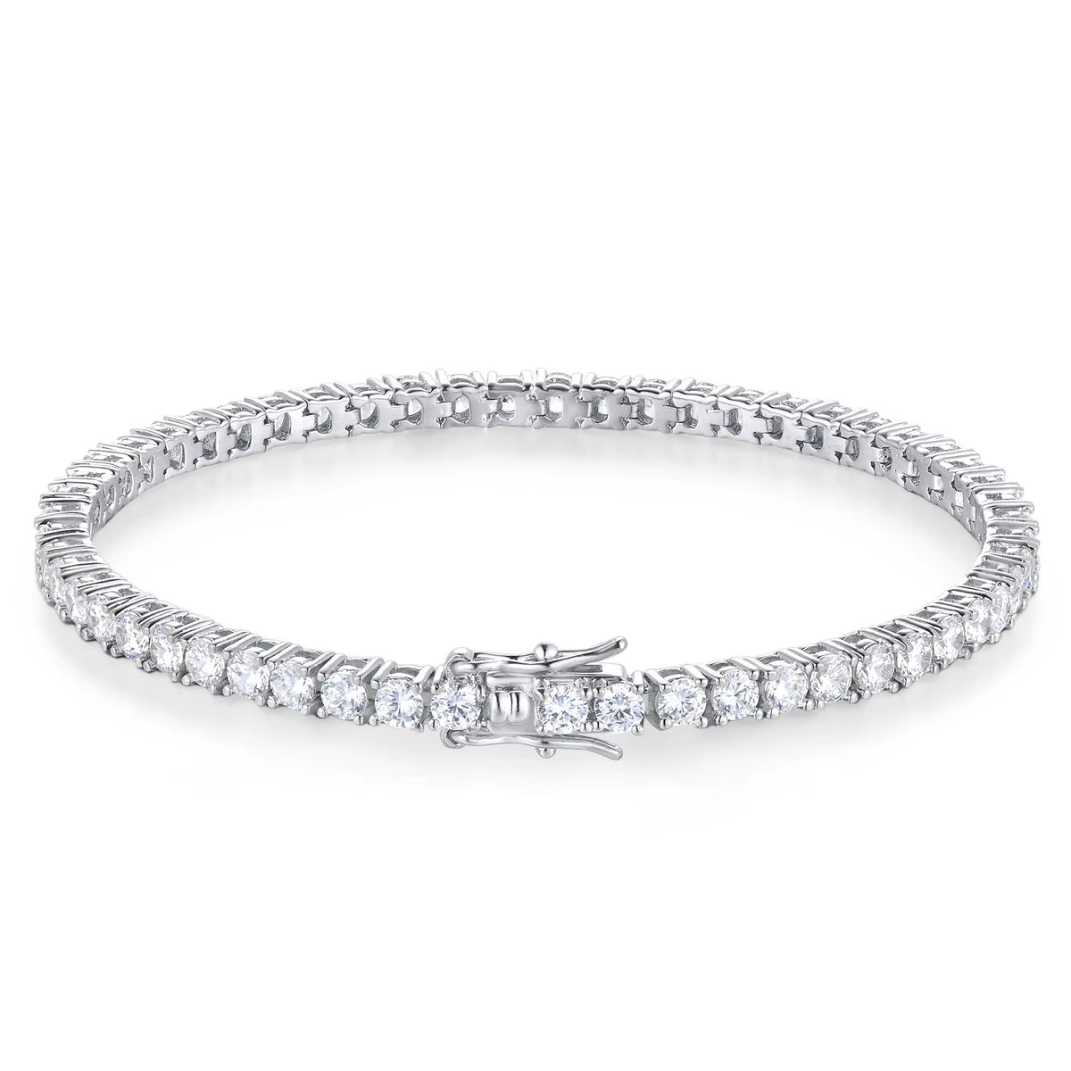 Fashion Simple D VVS1 Moissanite Tennis Bracelet 925 Sterling Silver Single Row Classics with GRA Bracelet for Women Man Jewelry