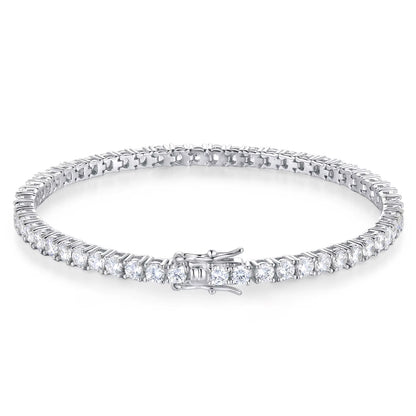 Fashion Simple D VVS1 Moissanite Tennis Bracelet 925 Sterling Silver Single Row Classics with GRA Bracelet for Women Man Jewelry