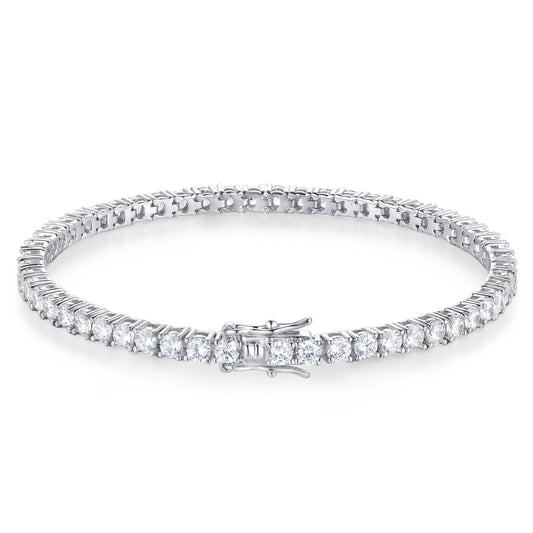 Fashion Simple D VVS1 Moissanite Tennis Bracelet 925 Sterling Silver Single Row Classics with GRA Bracelet for Women Man Jewelry