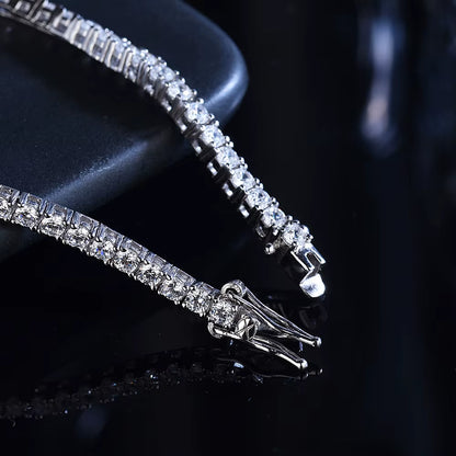 Fashion Simple D VVS1 Moissanite Tennis Bracelet 925 Sterling Silver Single Row Classics with GRA Bracelet for Women Man Jewelry