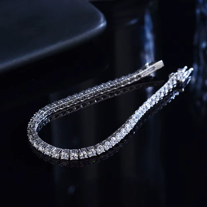 Fashion Simple D VVS1 Moissanite Tennis Bracelet 925 Sterling Silver Single Row Classics with GRA Bracelet for Women Man Jewelry